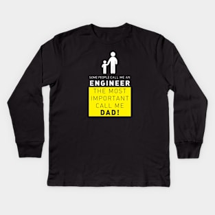 best Engineer Dad Kids Long Sleeve T-Shirt